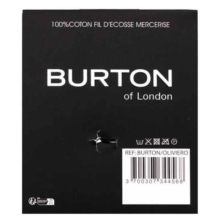 BURTON OF LONDON 1 paire de chaussettes oliviero 100% fil d'ecosse Homme NOIR Online