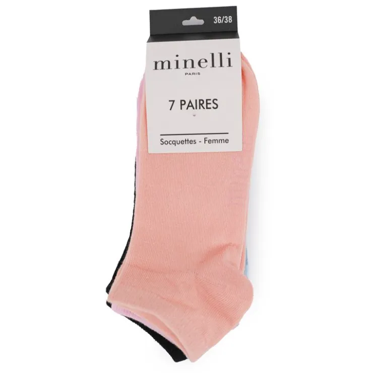 MINELLI 7 paires de socquettes rafika t 36/38 - 39/41 Femme MULTICOLORE Online