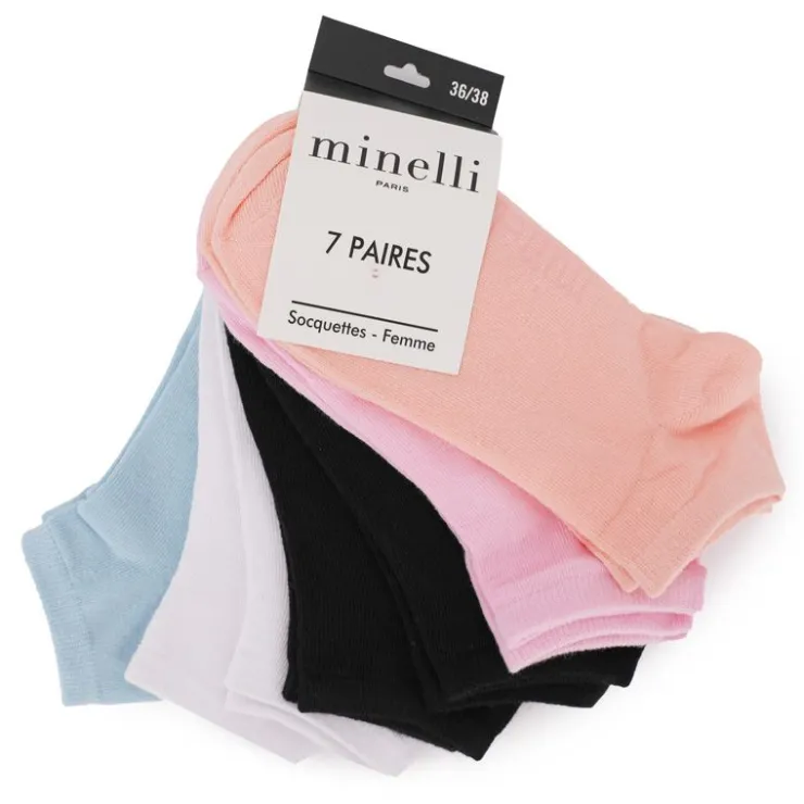MINELLI 7 paires de socquettes rafika t 36/38 - 39/41 Femme MULTICOLORE Online