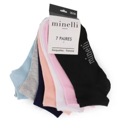 MINELLI 7 paires de socquettes rafika t 36/38 - 39/41 Femme BLEU Outlet