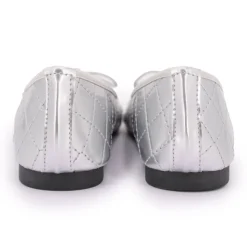 MANOUKIAN Ballerine matelassée Femme ARGENT Hot