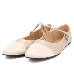 BURTON OF LONDON Ballerines à brides bi matiere kinda Femme OR Clearance