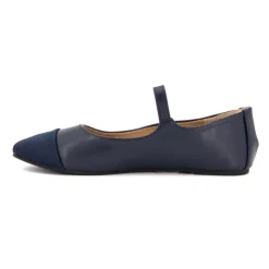 BURTON OF LONDON Ballerines à brides bi matiere kinda Femme BLEU FONCE Online