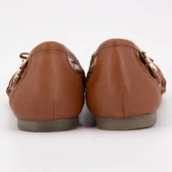 US POLO Ballerines julia tissées logo écusson relief Femme MARRON Discount