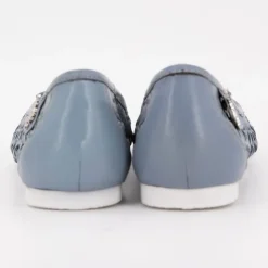 US POLO Ballerines julia tissées logo écusson relief Femme BLEU