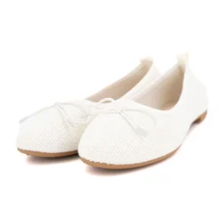 MANOUKIAN Ballerines tissu apolina effet crochet avec noeud Femme BLANC ECRU Discount