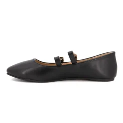 BURTON OF LONDON Ballerines zayanita double brides avec boucles Femme NOIR New