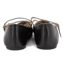 BURTON OF LONDON Ballerines zayanita double brides avec boucles Femme NOIR New