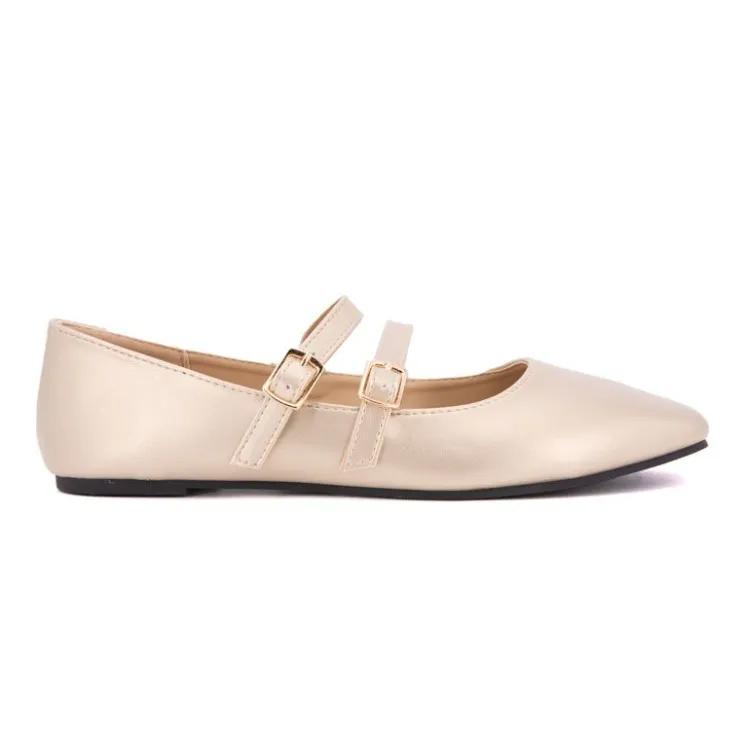 BURTON OF LONDON Ballerines zayanita double brides avec boucles Femme OR Online