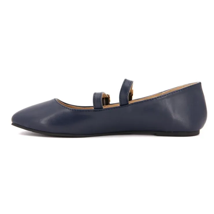 BURTON OF LONDON Ballerines zayanita double brides avec boucles Femme BLEU FONCE Hot