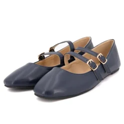 BURTON OF LONDON Ballerines zayanita double brides avec boucles Femme BLEU FONCE Hot