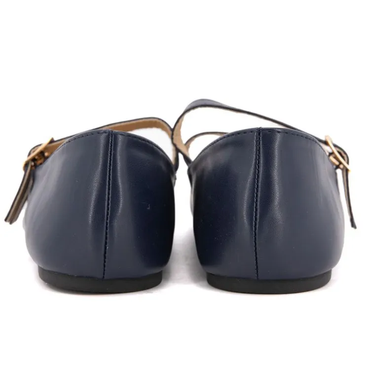 BURTON OF LONDON Ballerines zayanita double brides avec boucles Femme BLEU FONCE Hot