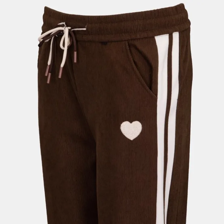 BURTON OF LONDON Bas de jogging avec bandes nelsy avec coeur Femme MARRON FONCE Clearance