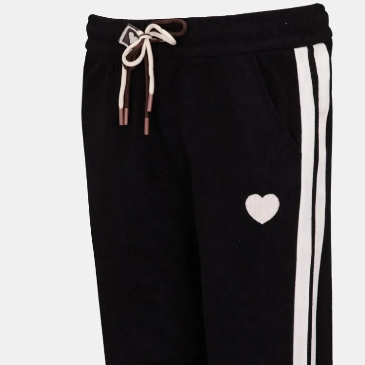 BURTON OF LONDON Bas de jogging avec bandes nelsy avec coeur Femme NOIR New