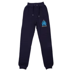 OM Bas de jogging coton gris chiné logo brodé Enfant BLEU FONCE