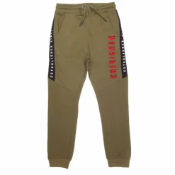 CHEVIGNON Bas de jogging inscription côté brodée coton mélangé Enfant KAKI New