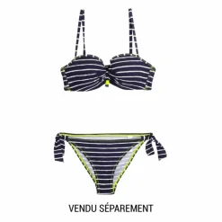 CHERRY BEACH Bas de maillot de bain rayé à noeuds Femme BLEU FONCE Online