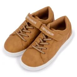 CHEVIGNON Basket Chev à Velcro Noir Enfant MARRON