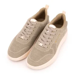 TOM TAILOR Baskets à lacets couleur taupe semelle épaisse Femme VERT CLAIR Best