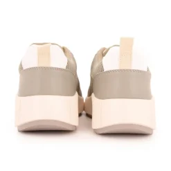 TOM TAILOR Baskets à lacets couleur taupe semelle épaisse Femme VERT CLAIR Best