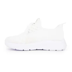 KELARA Baskets à lacets en tissu semelle épaisse he Femme BLANC Clearance