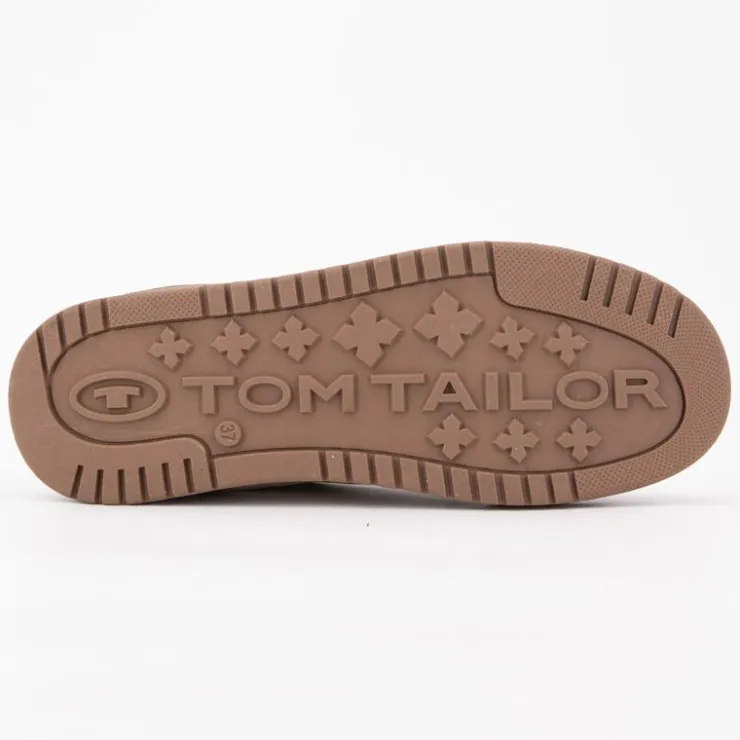 TOM TAILOR Baskets à lacets semelle gomme platine Femme BEIGE