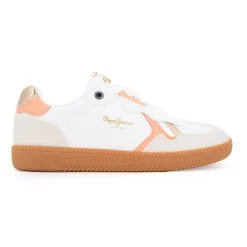 PEPE JEANS Baskets avec lacets cupsol gold semelle gomme Enfant BLANC Clearance