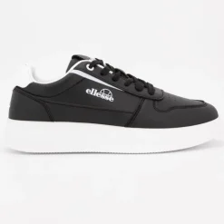 ELLESSE Baskets avec lacets semelle épaisse logo imprimé bleu marine Homme NOIR Clearance