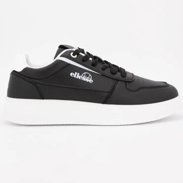 ELLESSE Baskets avec lacets semelle épaisse logo imprimé bleu marine Homme NOIR Clearance