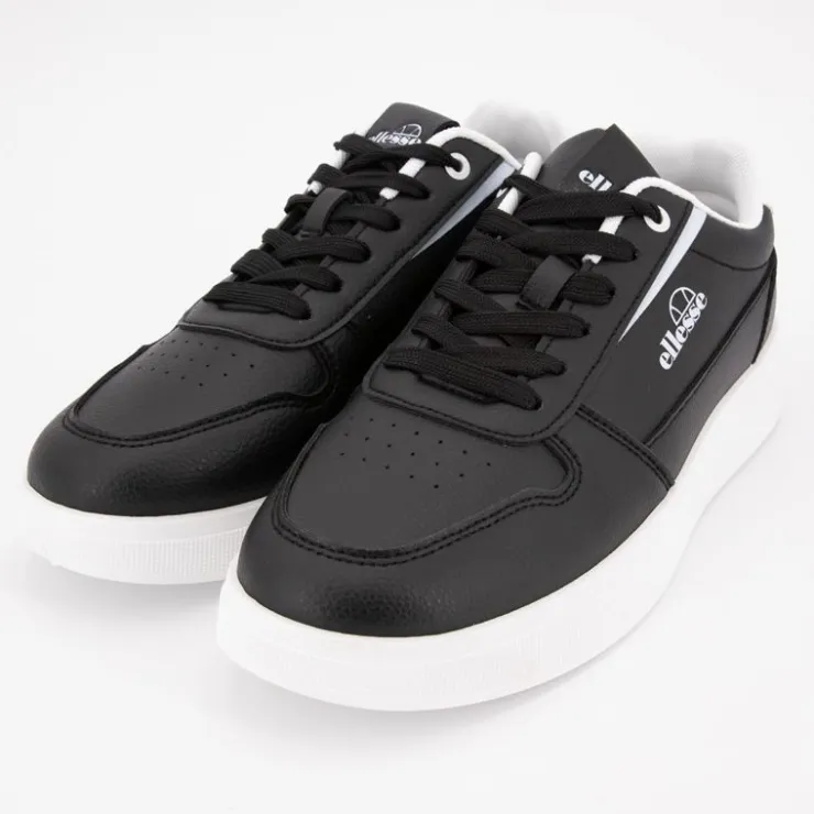 ELLESSE Baskets avec lacets semelle épaisse logo imprimé bleu marine Homme NOIR Clearance
