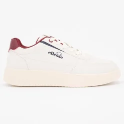 ELLESSE Baskets avec lacets semelle épaisse logo imprimé bleu marine Homme BLANC ECRU Best