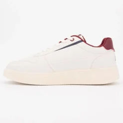 ELLESSE Baskets avec lacets semelle épaisse logo imprimé bleu marine Homme BLANC ECRU Best