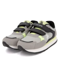 US POLO Baskets avec scratch imprimé logo Enfant GRIS Sale