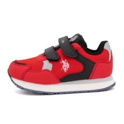US POLO Baskets avec scratch imprimé logo Enfant ROUGE New