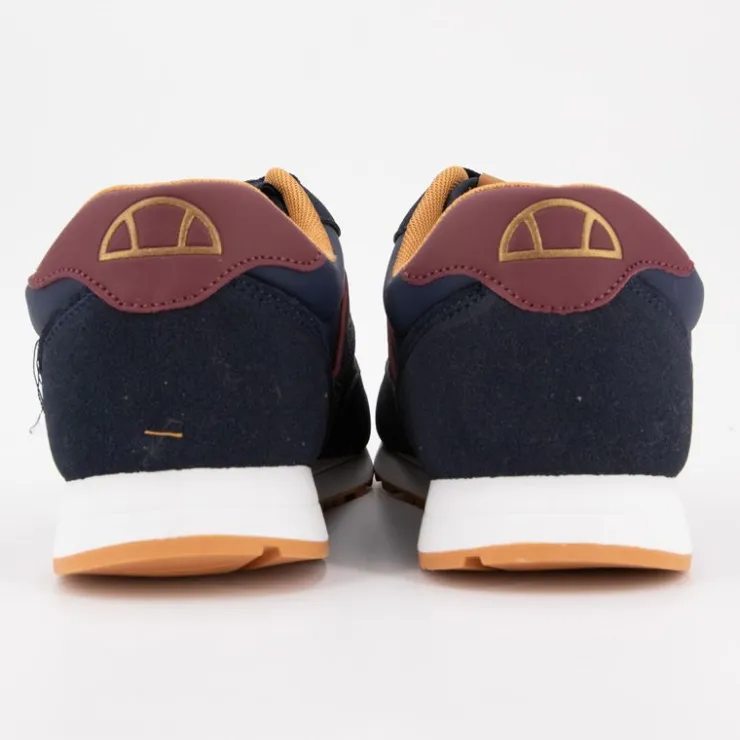 ELLESSE Baskets basses à lacets bi matière effet daim et similicuir lisse Homme BLEU FONCE New