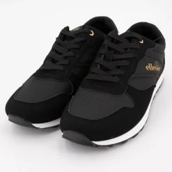 ELLESSE Baskets basses à lacets bi matière effet daim et similicuir lisse Homme NOIR Sale