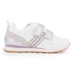 PEPE JEANS Baskets basses à scratch argent semelle crantée Dublin Enfant BLANC New