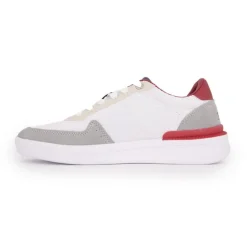 US POLO Baskets basses bleu rouge à lacets Homme BLANC