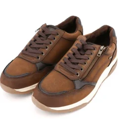 ROMIKA Baskets basses en tissu semelle blanche Homme MARRON Best