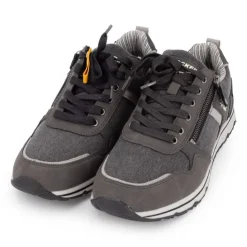 DOCKERS BY GERLI Baskets basses en toile avec fermeture éclair tissu chiné Homme GRIS Outlet