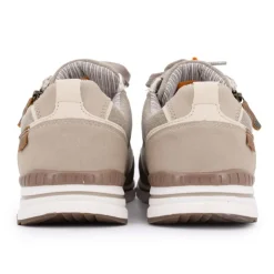 DOCKERS BY GERLI Baskets basses en toile avec fermeture éclair tissu chiné Homme BEIGE Hot