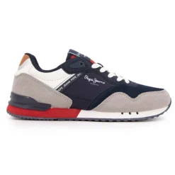 PEPE JEANS Baskets basses London park avec lacets semelle colorée Enfant BLEU FONCE Outlet