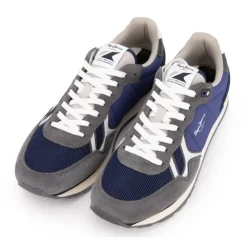 PEPE JEANS Baskets basses suédine mud bro à lacets Homme BLEU FONCE Sale