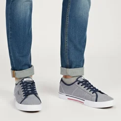PEPE JEANS Baskets basses toile brady à lacets Homme BLEU Clearance