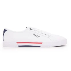 PEPE JEANS Baskets basses toile brady à lacets Homme BLANC Hot