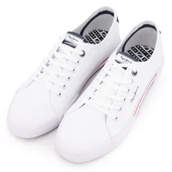 PEPE JEANS Baskets basses toile brady à lacets Homme BLANC Hot