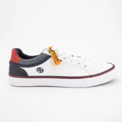 DOCKERS BY GERLI Baskets basses toile couleur bleu marine à lacets Homme BLANC Online