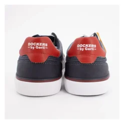 DOCKERS BY GERLI Baskets basses toile couleur bleu marine à lacets Homme BLANC Online