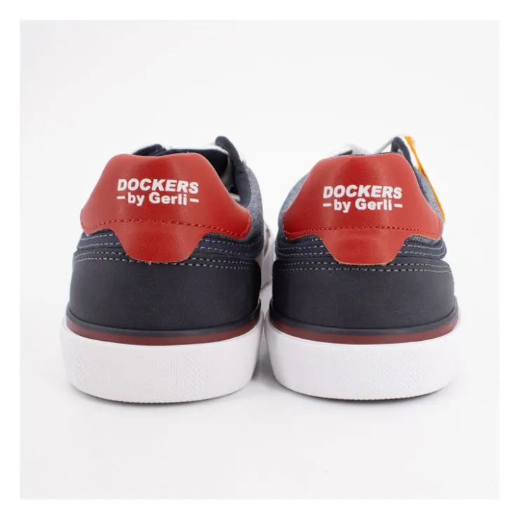 DOCKERS BY GERLI Baskets basses toile couleur bleu marine à lacets Homme BLANC Online