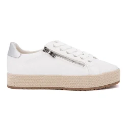 TOM TAILOR Baskets hes à lacets avec corde et zip Femme BLANC Discount